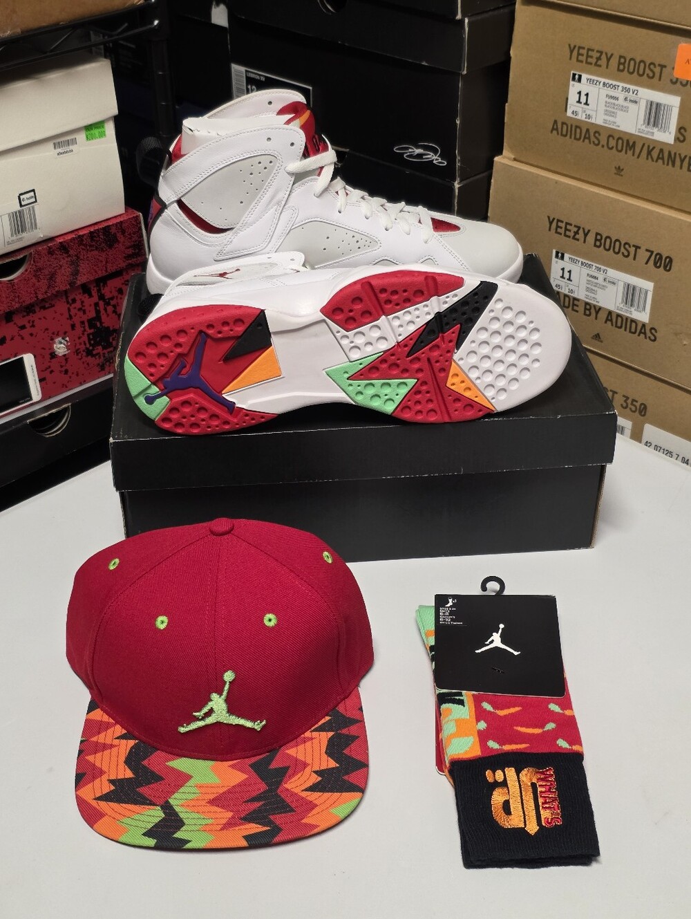 JORDAN 7 'HARE JORDAN WITH SOCKS AND SNAPBACK